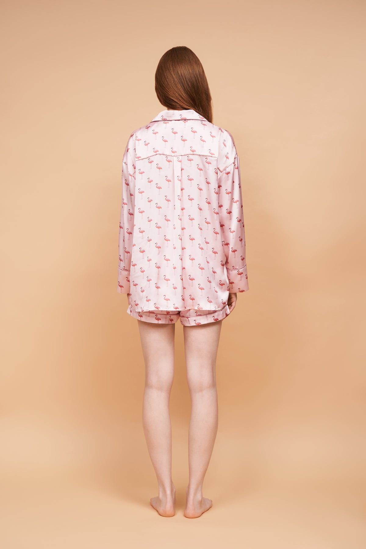 Короткий піжамний комплект Dreaming in the Wild — Blush Flamingo